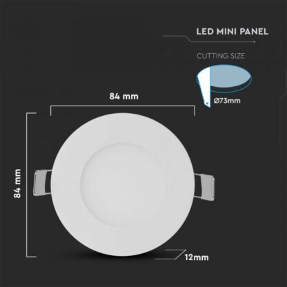 3W LED ΧΩΝΕΥΤΟ ΠΑΝΕΛ ΣΤΡΟΓΓΥΛΟ - Image 2