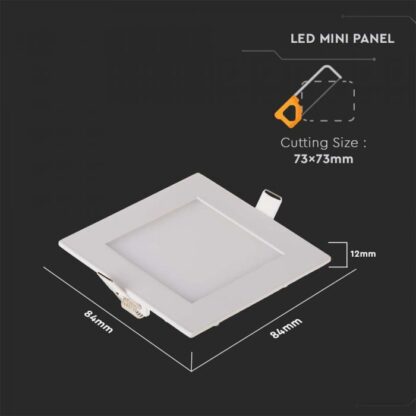 3W LED ΧΩΝΕΥΤΟ ΠΑΝΕΛ ΤΕΤΡΑΓΩΝΟ - Image 2