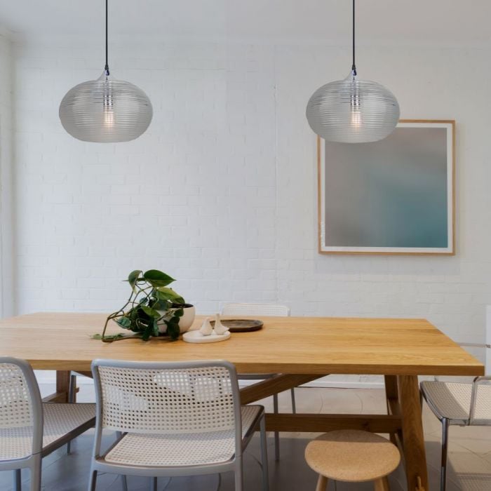 Κρεμαστό φωτιστικό γυαλί & μέταλλο D:350 E27 - Image 2