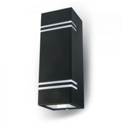 Φωτιστικό τοίχου τετράγωνο ατσάλινο 2 x GU10