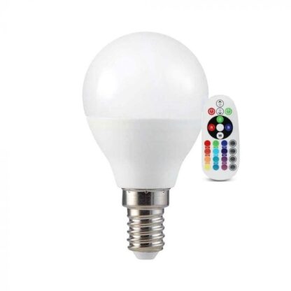 E14 LED P45 4.8W RGB ΜΕ IR ΚΟΝΤΡΟΛ