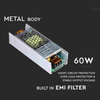 ΤΡΟΦΟΔΟΤΙΚΟ 60W SLIM 12V DC V-TAC
