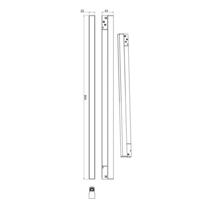 Γραμμικό Φωτιστικό Flexa 1 Μαύρο 20W CCT3 120° CRI>90 (2 Groups) 48V - Image 2