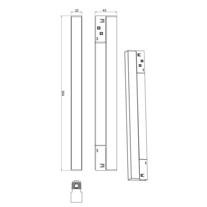 Γραμμικό Φωτιστικό Flexa 1 Μαύρο 10W CCT3 120° CRI>90 (2 Groups) 48V - Image 2