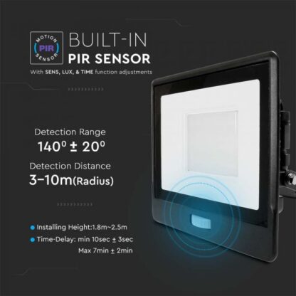 ΠΡΟΒΟΛΕΑΣ LED 50W ΜΕ ΑΝΙΧΝΕΥΤΗ ΚΙΝΗΣΗΣ SAMSUNG CHIP & 1M CABLE - Image 2