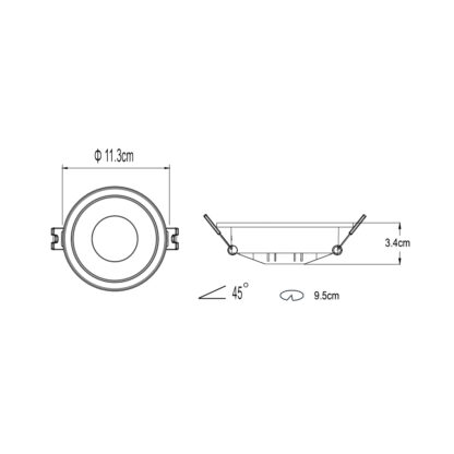 Χωνευτό κινητό σποτ Tango GU10 Λευκό PC Φ113x34mm Seaside Class - Image 2