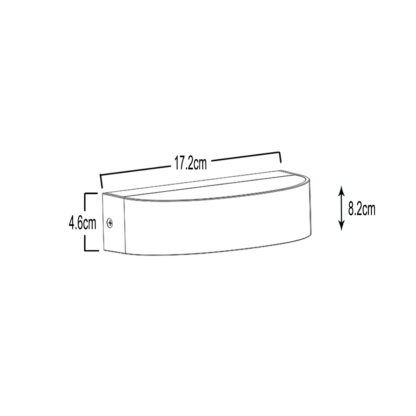 Επίτοιχο Φωτιστικό Zip Ανθρακί Led 8W 3000K IP65 Seaside class-ABS/PC - Image 3