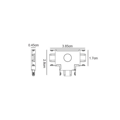Σύνδεσμος T Slim Ράγας Οροφής Varrio Μαύρος 40VDC 28x38.5x4.5mm - Image 2