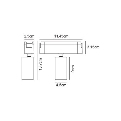 Κινητό Φωτιστικό Varrio 6 Μαύρο 12W CCT3 Wifi 24° CRI>90 40Vdc - Image 2
