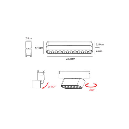 Κινητό Γραμμικό Φωτιστικό Varrio 8 Μαύρο12W CCT3 Wifi 36°CRI>90 40V - Image 3