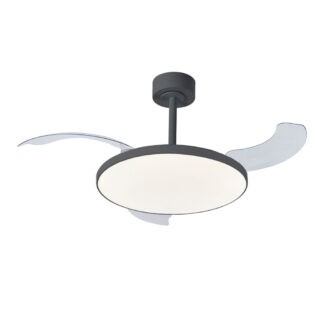 Ανεμιστήρας Οροφής Slim Fan Με Φωτισμό Led 50W (Motor 30W)Μαύρο-Διάφανo,2700-4000-5000K ,d106h42cm